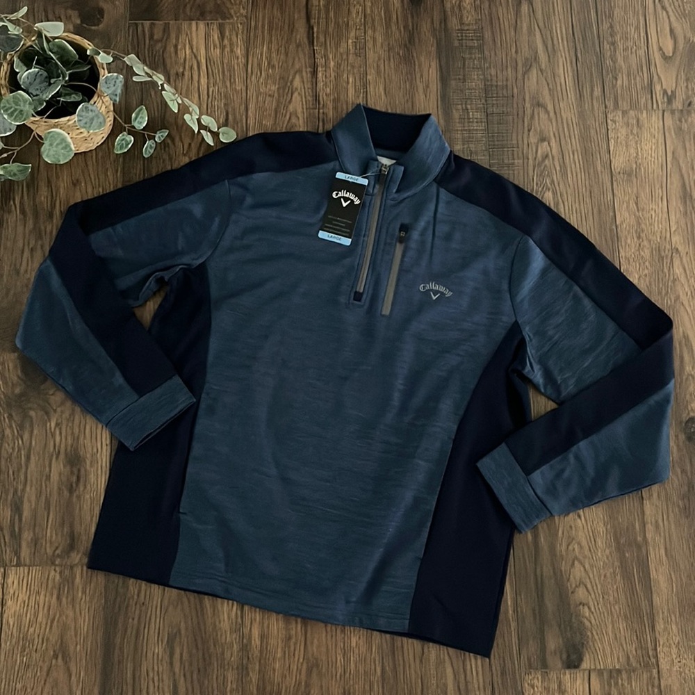 NWT Callaway Quarter Zip Pullover Jacket in Blue